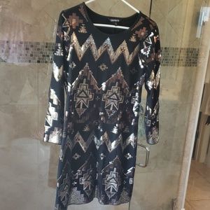 EUC Expresss Aztec Sequined Dress